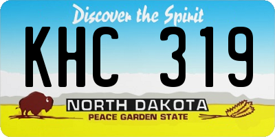 ND license plate KHC319