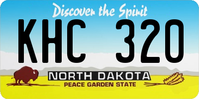 ND license plate KHC320