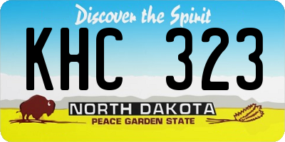 ND license plate KHC323