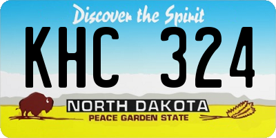 ND license plate KHC324