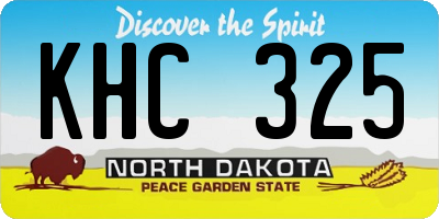 ND license plate KHC325