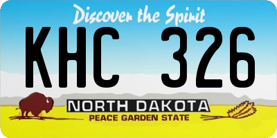 ND license plate KHC326