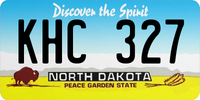 ND license plate KHC327