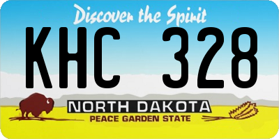 ND license plate KHC328