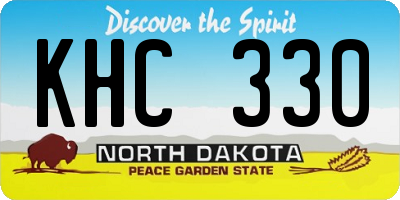 ND license plate KHC330
