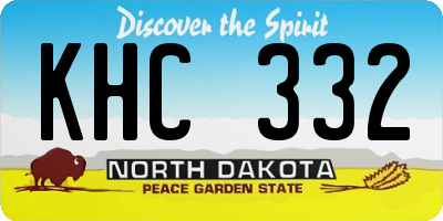 ND license plate KHC332