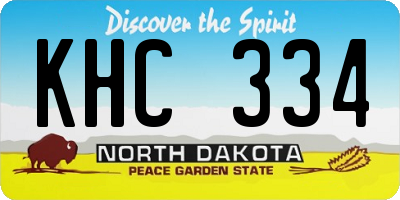 ND license plate KHC334
