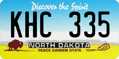 ND license plate KHC335