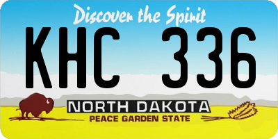 ND license plate KHC336