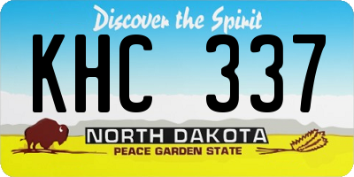ND license plate KHC337