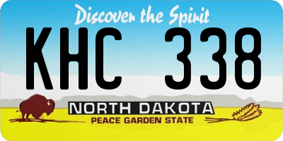 ND license plate KHC338