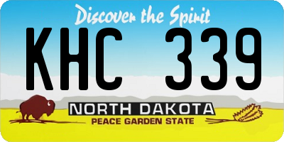 ND license plate KHC339