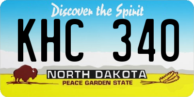 ND license plate KHC340