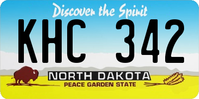 ND license plate KHC342