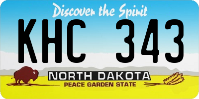 ND license plate KHC343