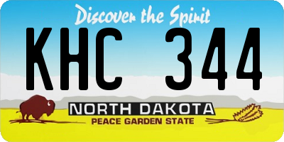 ND license plate KHC344
