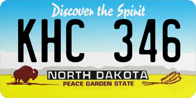 ND license plate KHC346