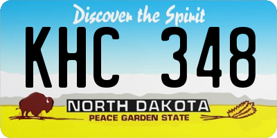 ND license plate KHC348