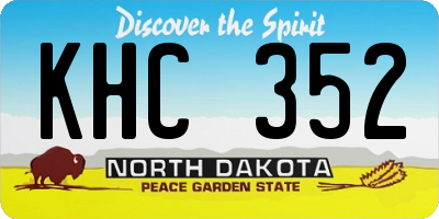 ND license plate KHC352