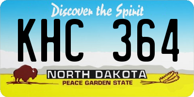 ND license plate KHC364