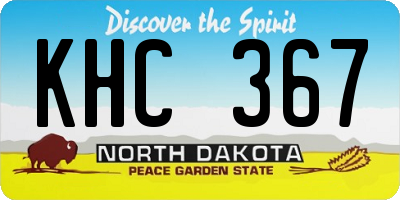 ND license plate KHC367