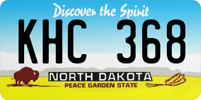 ND license plate KHC368