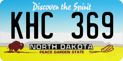 ND license plate KHC369