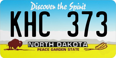 ND license plate KHC373
