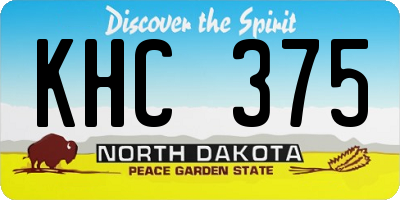 ND license plate KHC375