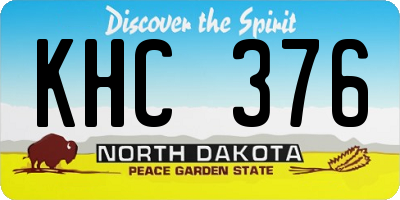 ND license plate KHC376