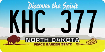 ND license plate KHC377