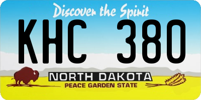 ND license plate KHC380