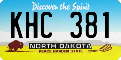 ND license plate KHC381