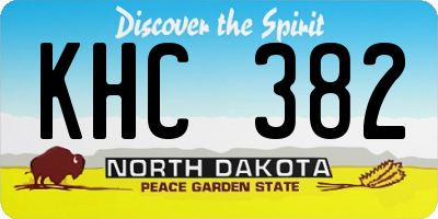 ND license plate KHC382