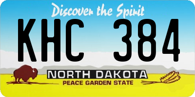 ND license plate KHC384
