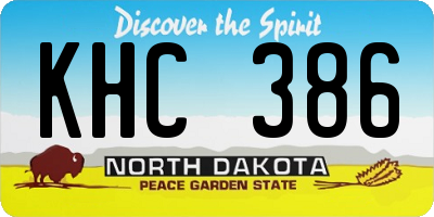 ND license plate KHC386