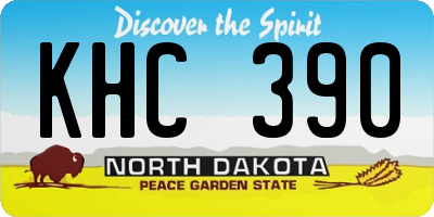 ND license plate KHC390