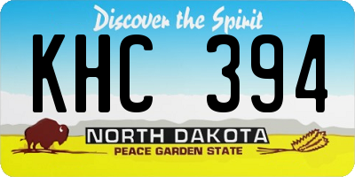 ND license plate KHC394