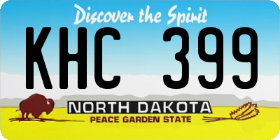 ND license plate KHC399