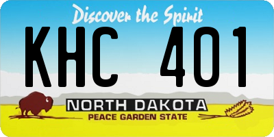 ND license plate KHC401