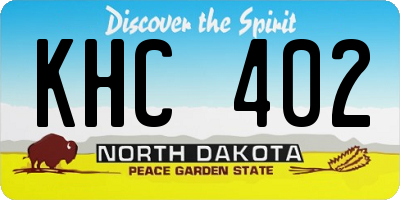 ND license plate KHC402