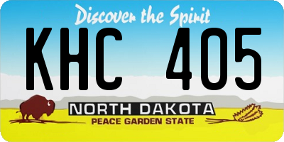 ND license plate KHC405
