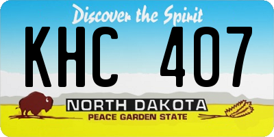 ND license plate KHC407