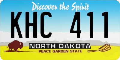 ND license plate KHC411