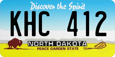 ND license plate KHC412