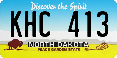 ND license plate KHC413