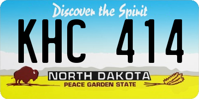 ND license plate KHC414
