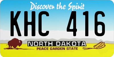 ND license plate KHC416
