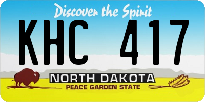 ND license plate KHC417