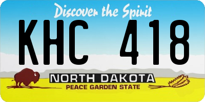 ND license plate KHC418